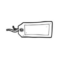 line drawing cartoon luggage tag