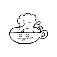 line drawing cartoon mug