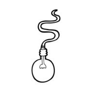 line drawing cartoon light bulb