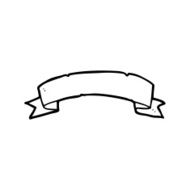 line drawing cartoon tattoo scroll banner N5