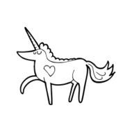 line drawing cartoon unicorn