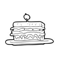 line drawing cartoon sandwich