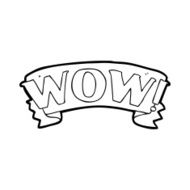 line drawing cartoon wow symbol