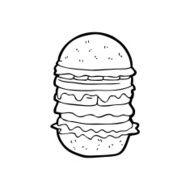 line drawing cartoon amazing burger