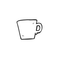 line drawing cartoon coffee mug N2