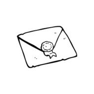 line drawing cartoon letter