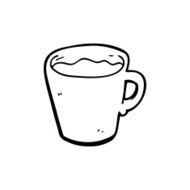 line drawing cartoon coffee mug N3