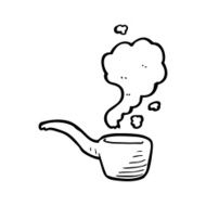 line drawing cartoon pipe smoking N2