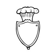 line drawing cartoon heraldic shield