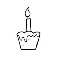 line drawing cartoon cupcake