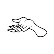 line drawing cartoon hand