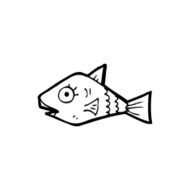 line drawing cartoon fish