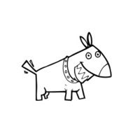 line drawing cartoon dog N3