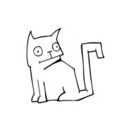 line drawing cartoon cat N6