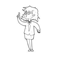 line drawing cartoon agent woman