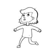line drawing cartoon woman