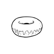 line drawing cartoon donut N2