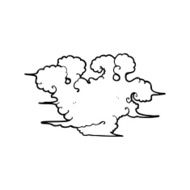 line drawing cartoon gas cloud