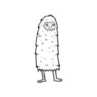line drawing cartoon hairy monster man