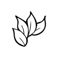 line drawing cartoon leaves N2