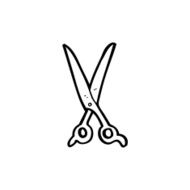line drawing cartoon scissors