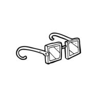 line drawing cartoon glasses