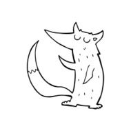 line drawing cartoon wolf N2