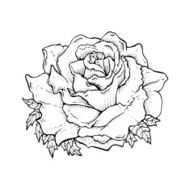 line drawing cartoon rose