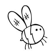 line drawing cartoon bee N5