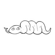 line drawing cartoon snake