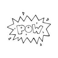 line drawing cartoon comic book pow symbol