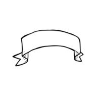 line drawing cartoon tattoo scroll banner N6