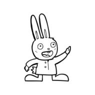 line drawing cartoon rabbit N3