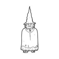 line drawing cartoon wizard