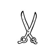 line drawing cartoon scissors N2