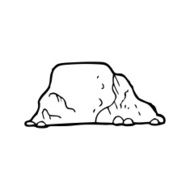 line drawing cartoon rock N3