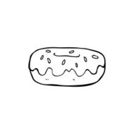 line drawing cartoon donuts
