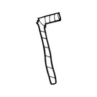 line drawing cartoon striped straw