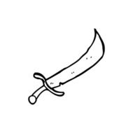 line drawing cartoon sword N3