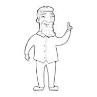 line drawing cartoon bearded man
