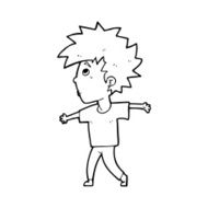 line drawing cartoon boy