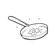 line drawing cartoon fried egg