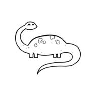 line drawing cartoon dinosaur