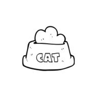 line drawing cartoon cat food N3