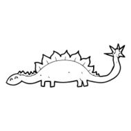 line drawing cartoon dinosaur N2