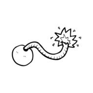 line drawing cartoon bomb
