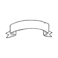 line drawing cartoon tattoo scroll banner N7