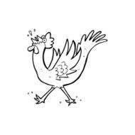 line drawing cartoon rooster