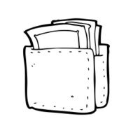 line drawing cartoon wallet full of cash N2