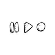 line drawing cartoon playback symbols